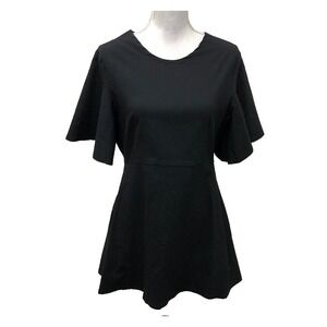 Meg‎ Fit And Flare Mini Dress Womens Large Black LBD Retro Timeless Whimsigoth